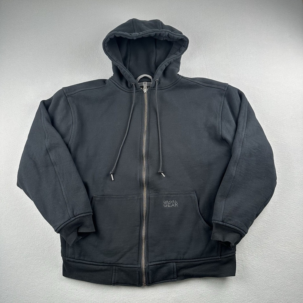 Gravel Gear Men's Hooded Insulated Coat Size Large 100%‎ Cotton Black Jacket